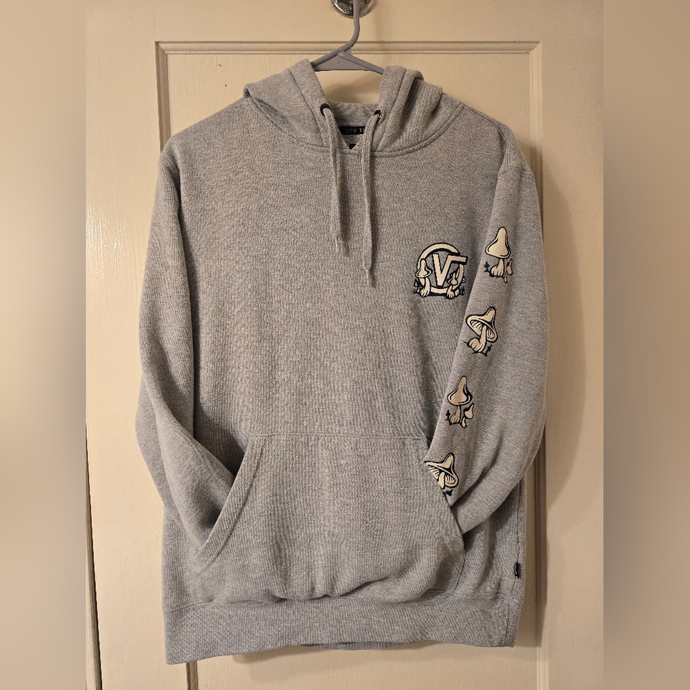 VANS Peace Hoodie Psychedelic Trippy Mushroom Grey Pullover